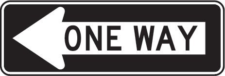 One Way Sign, Left Arrow | Road & Street Sign | Controls Traffic | Engineer Grade Reflective | 3M Sheeting & Inks | Rust-Free Aluminum | Made in USA | 12” x 36”