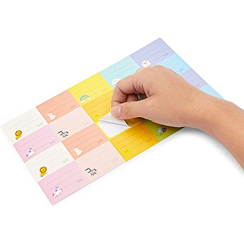 Removable Baby Bottle Labels for Daycare, 25 Sheets (10 Colors, 500