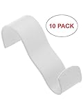 House of Antique Hardware R-010MG-P2937-SWP-10 Plain Painted Steel Picture Rail Hooks in Satin White (10 Pack)