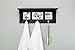 Kiera Grace Riley Floating Modern Wall Mounted Coat Shelf with 3 Metal Hooks for Home, Office, 1Pack, Black