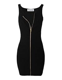 TAM WARE Vestido corto ajustado con cremallera para mujer