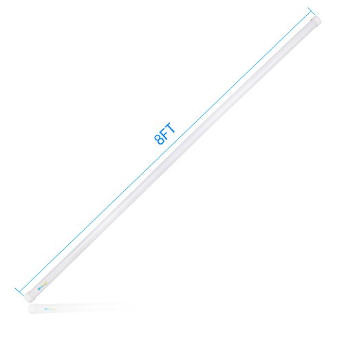 8ft LED Light Bulb, 40W T8 T10 T12 Fluorescent Tube Replacement, 4500LM, 6000K Bright White, Single Pin FA8 Base, Frosted Cover for Workshop, Warehouse, Garage (10-Pack)