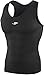 JustOneStyle New 076 Black Skin Tights Compression Base Layer Sports Sleeveless Top Mens