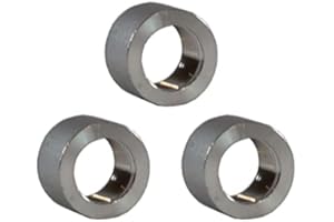 MAJESTIC WATER SPOUTS 1/2" (.5") - 3 Pack - in Inch NPT 316 Stainless Steel Threaded Half Coupling Weld On Pipe Tube Bung Fitting SS for Home Brewing, Automotive, Industrial, Aerospace