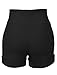 RubyK Women's High Waisted Sailor Shorts with Stretch, Large, Black,Rbkwb1173_black,Large