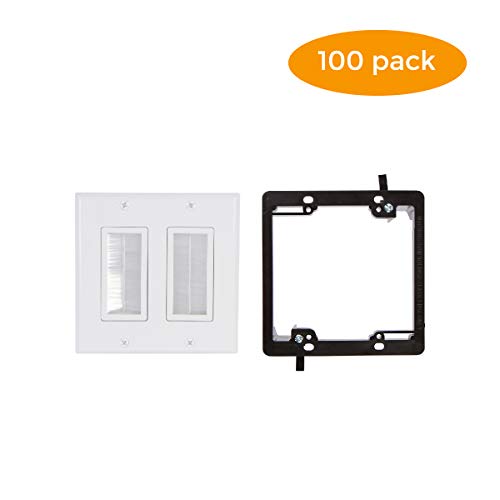 Buyer's Point Dual Brush Wall Plate [UL Listed] (100, White Kit)