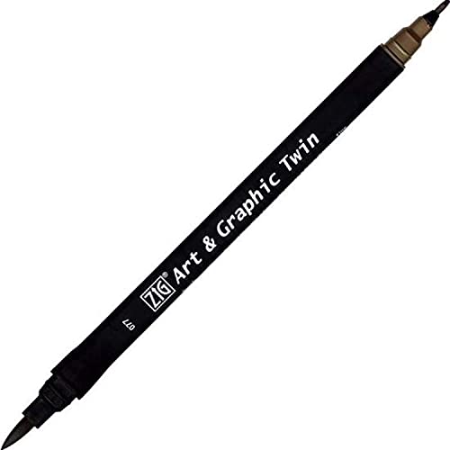 Kuretake ZIG Art and Graphic Twin Tip Bürste Marker 077 Deep Brown