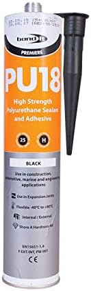 Bond It PU18 Black Polyurethane Sealant Adhesive 3 Tubes High Grab Paintable view 2