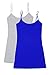 Bozzolo 2 4 Pack Women's Junior Plus Adjustable Spaghetti Strap Long Tank Top