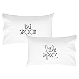 Oh, Susannah Big Spoon Little Spoon V1 Couples Pillowcases Wedding Present or Engagement Gifts for Couples Boyfriend Pillow Cases His and Her Pillow Cases (Two 20x30