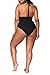 Sovoyontee Women's Plus Size High Waisted Tummy Control Swimwear Swimsuit Full Coverage