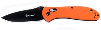 Ganzo G7393 Folding Knife Handle G10 Blade Black 440C Lock Axis