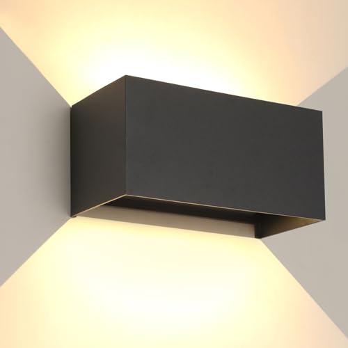 FUPE 25W LED Outdoor / Indoor Wall Light IP65 Waterproof Modern Aluminium Black 3000 K Warm White Outdoor Wall Light Adjustable Light Angle