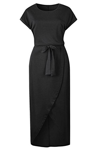 Herose 2018 Teen Girls Cotton Poly Casual Active Wear Lounging Maxi Dress S Black