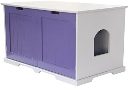 Pet Hup Hup Kitty Litter Box and Accent Table, Cat Sounana Bench Comfort Washroom with Night Stand, Multi