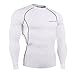 Baleaf Men's Cool Dry Skin Fit Long Sleeve Compression Shirt White Size XL