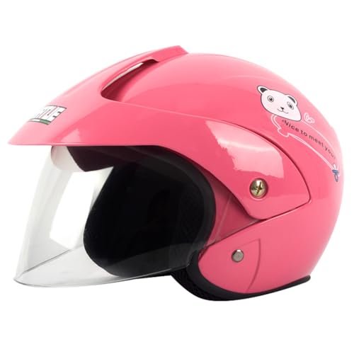 2-5 Years Old Motorcycle Kids Helmet, Cartoon Open Face Half Helmet Cute Young Children Four Wheeler Moped ATV Scooter Helmets for Four Seasons Go-Kart Child Helmet DOT Approved