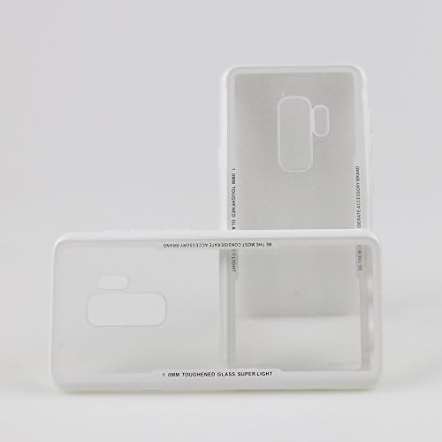BaLeeLu Phone Case For Samsung Galaxy S9Plus(S9+) Waterproof Shockproof Luxury Back Imitation Glass Anti-knock Glass + Silicone TPU Full Cover White 1Pcs