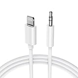 Aux Cable for Car,SENGKOB Aux Cord Compatible with iPhone 6/7/8/X/Xs/Xr/iPad/iPod 3.3ft 3.5mm Male Audio Adapter for Car Home Stereo &Headphone -White