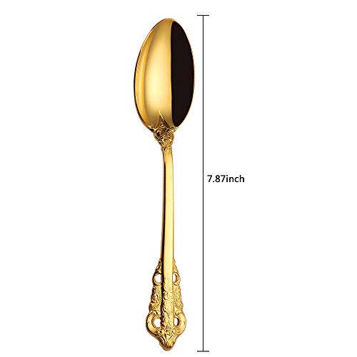 TD HOME Mirror Polished Gold Dinner Spoons, 6 Pieces Stainless Steel Spoons for Home,Kitchen,Restaurant,Hotel, Set for 6 - Image 8