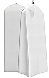 Women's Dress and Gown Garment Bag - 72"x24" with 20" Tapered Gusset -White