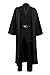Jila Men & Kids Tunic Hooded Robe Cloak Knight Gothic Fancy Dress Halloween Masquerade Cosplay Costume Cape (XXL, Black Tunic Cloak Set)