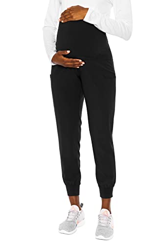 Med Couture Maternity Jogger Pants Scrub Bottoms with 4 Pockets, Knit Waist Panel, Ultra Soft and 360° Stretch - MC8729