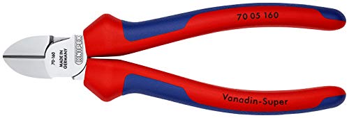 Knipex Seitenschneider verchromt, mit Mehrkomponenten-Hüllen 160 mm 70 05 160 – Bild 4