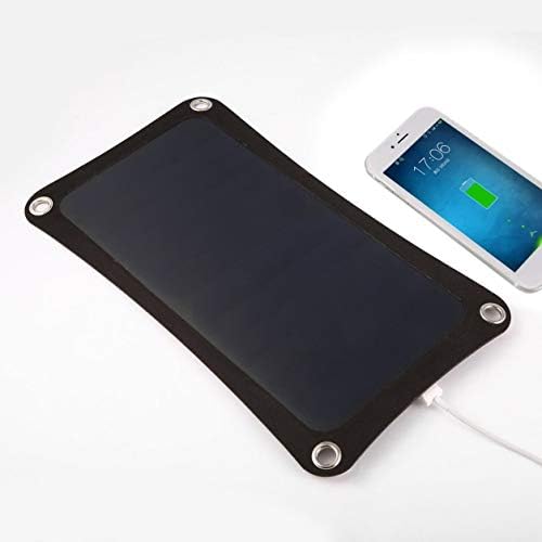 Dailyinshop Portable Solar Panel Board Outdoor Compact Solar Power Bank with Buckle&Sucker(Color:black)