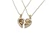 LUX ACCESSORIES Best Friends BFF Necklace w/Rhinestone Studded Hearts (2pc)