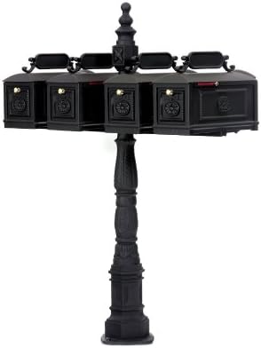 Better Box MailboxesDecorative Residential Curbside Cast Aluminum QUADRUPLE Mailbox Black Authentic * Original * Exclusive