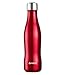 Onebttl Aqua Stainless Steel Double-walled Insulated Bottle (Red) Ideal for outdoor, school, travel, hiking & Pefect for keeping coffee, tea, ice cubes, beverage Hot & Cold - 400ml /13.5oz