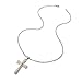 Cross Necklace for Men & Women with Large Pendant and 24 Inch Chain (Silver and Gold Tone)