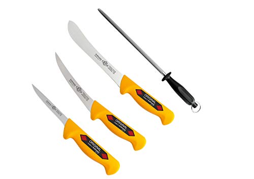 EIKASO 1011330-312 Ausbeinmesser Gerade Breit, 13cm Steif Klinge, 26cm Länge, Gelb