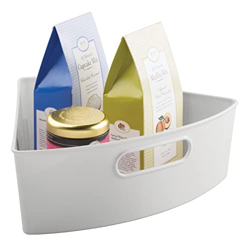 mDesign Kitchen Plastic Lazy Susan Storage Organizer Bins with