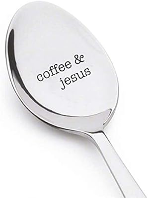 Amazon Com Coffee Jesus Engraved Spoon Christian Gifts For Her