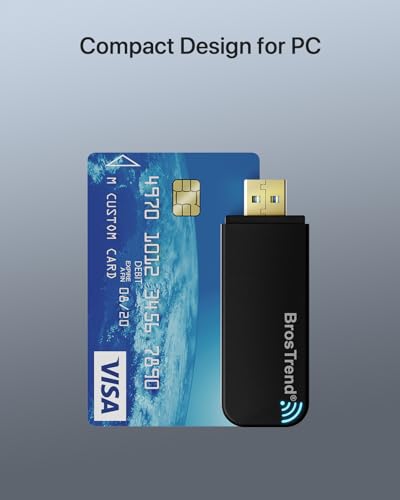 BrosTrend WiFi Adapter Linux 1200Mbps, WiFi USB Linux for Ubuntu, Kali, Mint, Debian, Kubuntu, Mate, Zorin, PureOS, Raspberry Pi, Windows etc. Dual Band 5GHz 867Mbps + 2.4GHz 300Mbps, USB3.0