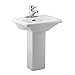 Renovators Supply WeeWash Mini Functional Sink for Kids - Toddler Hand Washing Station with Centerset Faucet Holes and Overflow - Montessori Bathroom Station - Porcelain Scratch and Stain Resistant