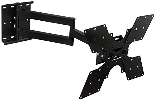 Mount-It! MI-411L Black Full Motion TV Wall Mount, Extending Single Arm Tilting Computer Monitor Mount for Sony, Samsung, Vizio, HP, TCL LCD LED 4K Screens 37 - 52 inch VESA up to 400x400mm