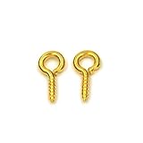 Metal Small Tiny Mini Screw Eye Pins Eye pins Hooks Eyelets Threaded Hardware (200, 4x8mm Light Gold) by AngelakerryAmazon