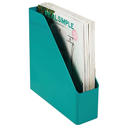 mDesign Plastic Sturdy File Folder Bin Storage Organizer Vertical with Handle Holds
