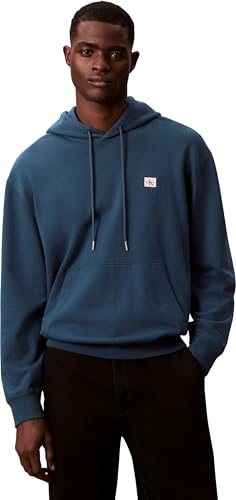 Hoodie Hombre Terry Badge con Capucha, Azul (Navy Teal), L