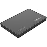 ORICO Tool-Free External Hard Drive Enclosure SATA to USB 3.1 Type-C for 2.5 Inch HDD, SSD - 2TB Max, UASP Supported - Black