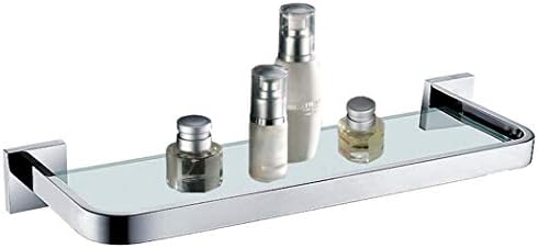 WSHZ Bathroom Shelf Single Layer 304 Stainless Steel Glass Cosmetic Frame Square 30/40/50/6014.55.5Cm,40Cm