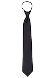 Jacob Alexander Solid Color Men's Pretied Zipper Tie - Black