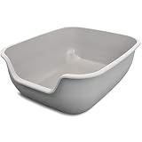 PetFusion Large Litter Box. Non-Stick Coating (FDA, EPA Approved) Reduces Clean time. (Vets Recommend Open top Litter Box to Avoid Behavior associated w/Tight Spaces & Cat's Stronger Sense of Smell)