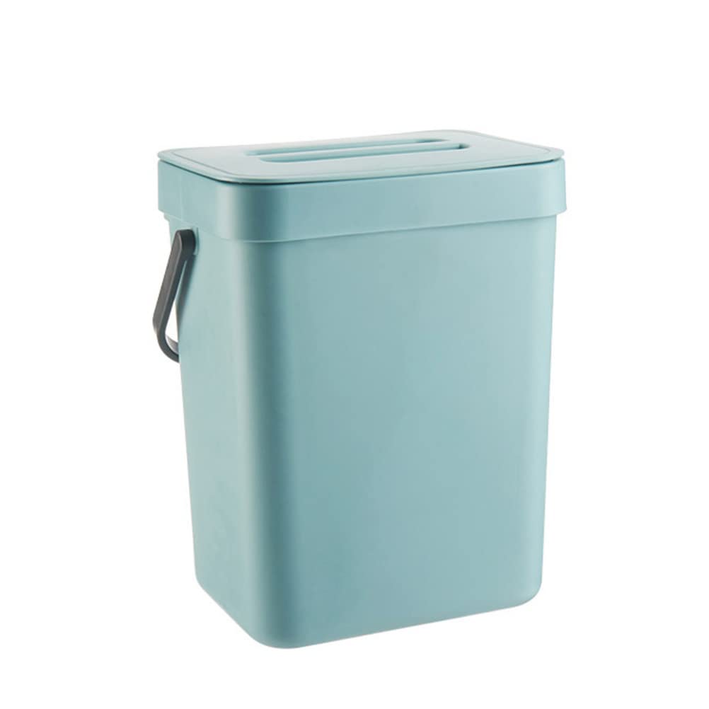 Syrisora Small Kitchen Compost Bin, Household Countertop Container,3L Kitchen Waste Bin Household Countertop Container with Lid for Rubbish Composter (Blue)