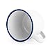 Rink Drink White Enamel Tea/Coffee Mugs - 350ml - Blue Trim - Pack of 6