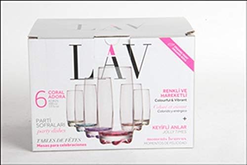 6x Multicolour 390ml Adora Highball Glasses - Tall Hi Ball Glass Water Gin Juice Cocktail Drinking Glassware Tumblers Set - By LAV - Image 4