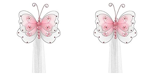 Sasha Butterfly Curtain Tieback Pink Home Decoration - Window Treatments Home Nursery Room Decor